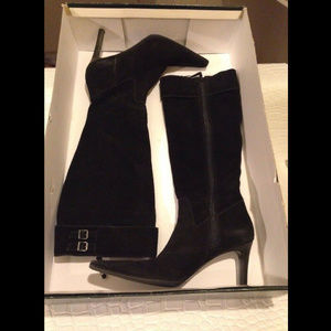 LAUREN - RALPH LAUREN -BLACK SUEDE ALSTON